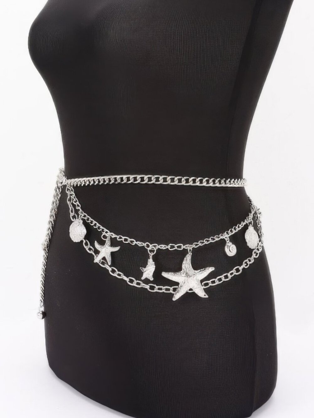Seashell Starfish Layered Chain Belt